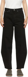 Totême Black Organic Cotton Barrel Leg Jeans