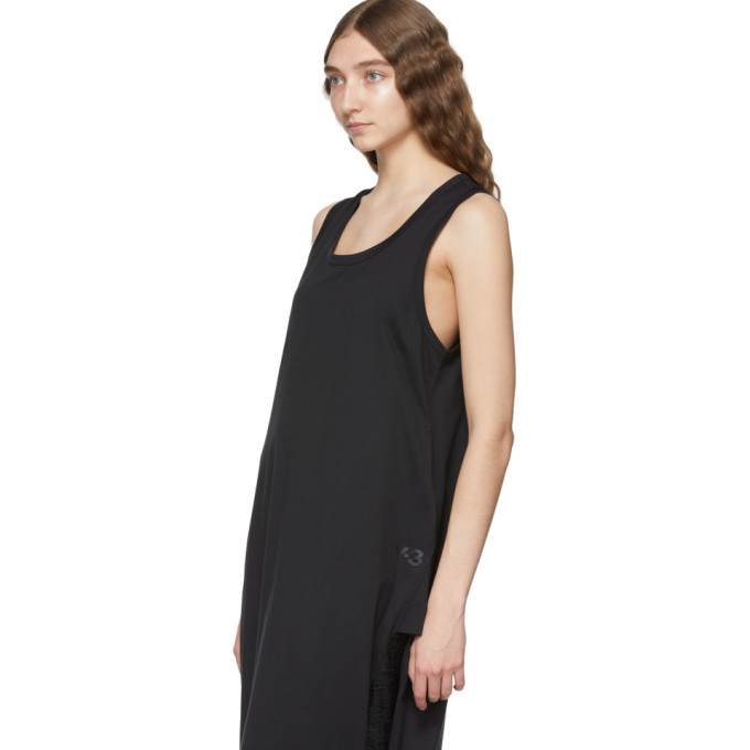 Y-3 Black Drawstring Long Tank Dress Y-3