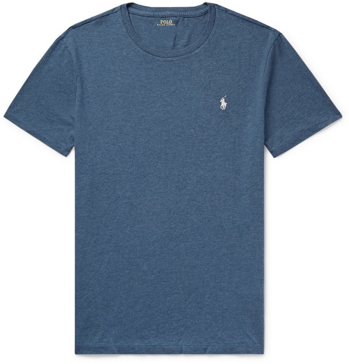 Photo: Polo Ralph Lauren - Slim-Fit Mélange Cotton-Jersey T-Shirt - Men - Storm blue