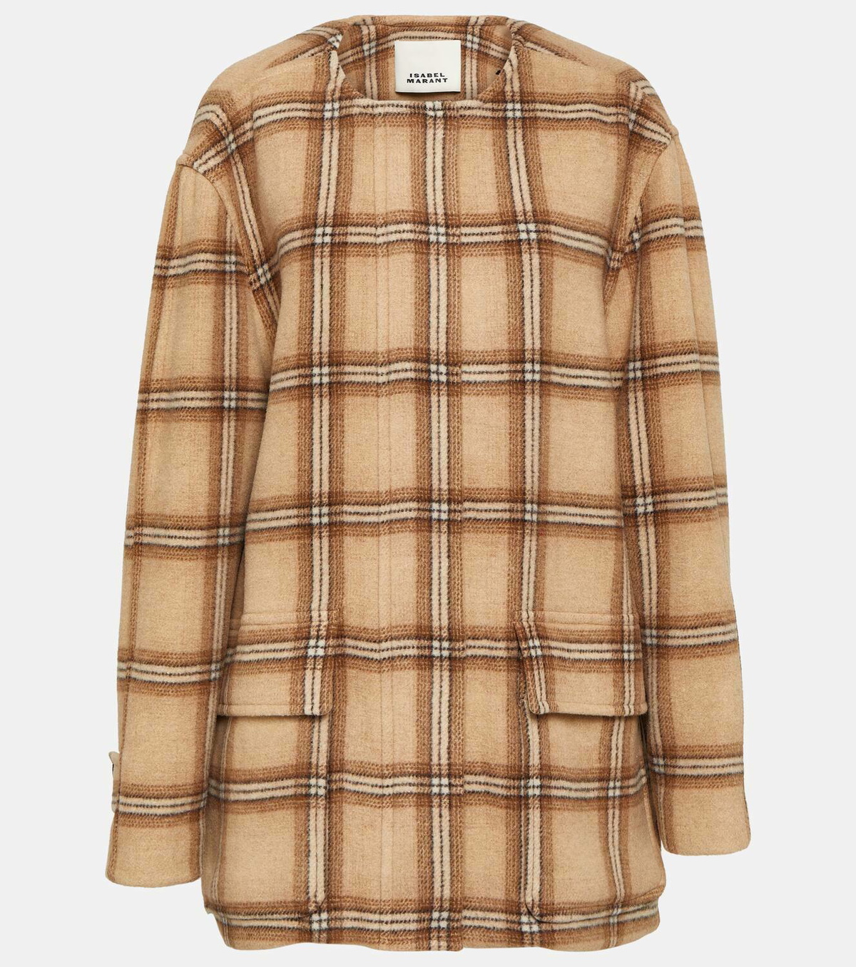 Isabel Marant Grey Check Wool Oversized Coat XS/S
