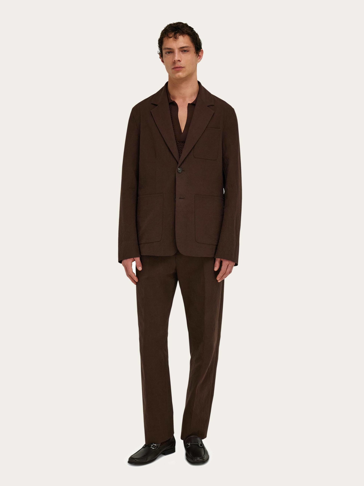 Ferragamo Mens Single breasted blazer in Brown