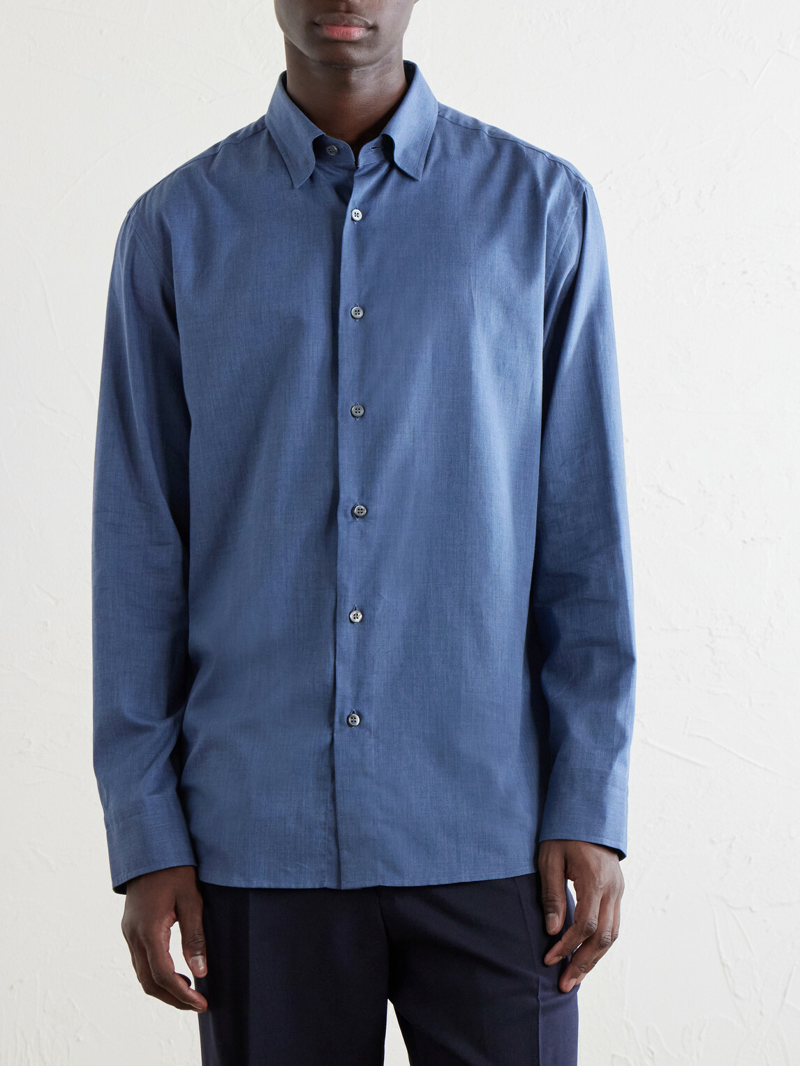 Brioni - Cotton-Poplin Shirt - Blue