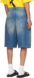 Moschino Blue Logo Denim Shorts