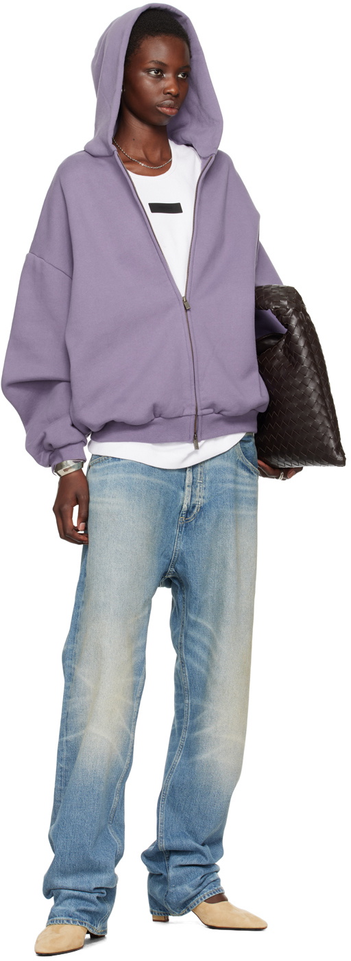 Fear of God ESSENTIALS Purple Full-Zip Hoodie Fear Of God