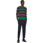 AMI Alexandre Mattiussi Multicolor Striped Crewneck Sweater