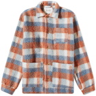Foret Men's Stay Boucle Chore Jacket in Smoke Blue Check