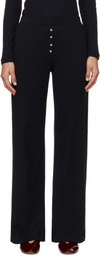LESET Black Pointelle Boxer Lounge Pants