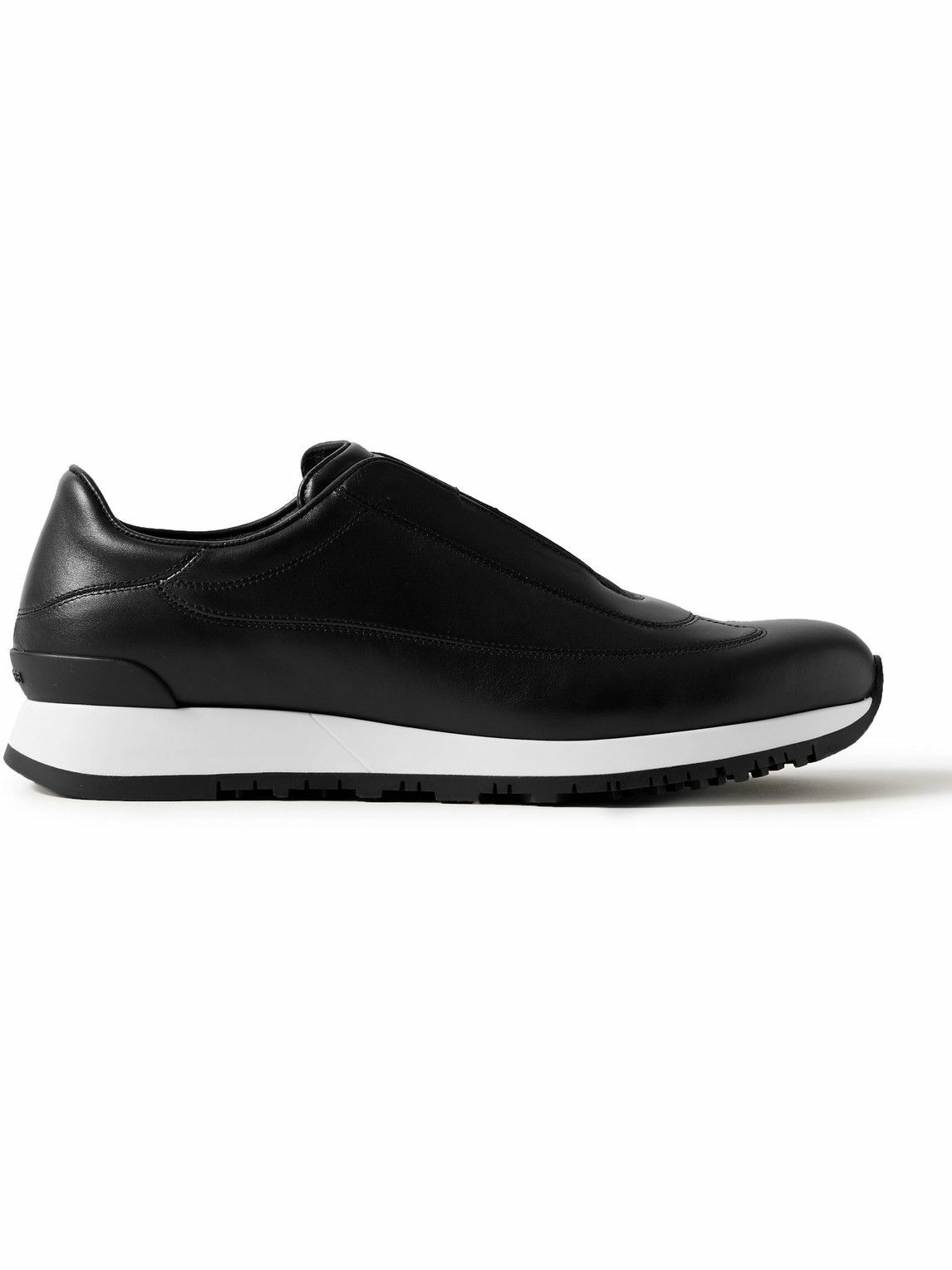 John Lobb - Lift Leather Slip-On Sneakers - Black