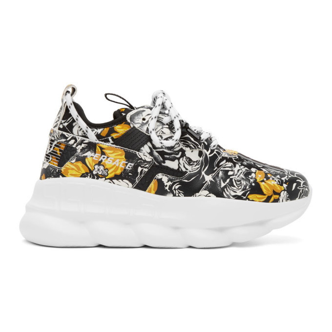 Photo: Versace Black and Gold Barocco Chain Reaction Sneakers