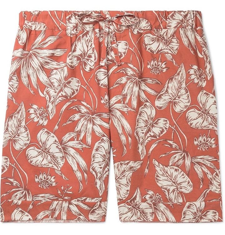 Photo: Desmond & Dempsey - Printed Cotton Pyjama Shorts - Red