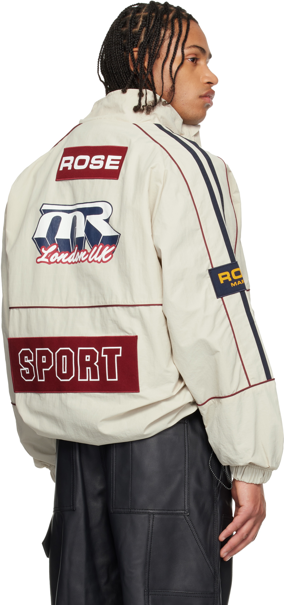 Martine Rose Beige & Navy Hockey Track Jacket