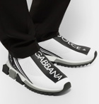 Dolce & Gabbana - Sorrento Logo-Print Stretch-Knit Slip-On Sneakers - White