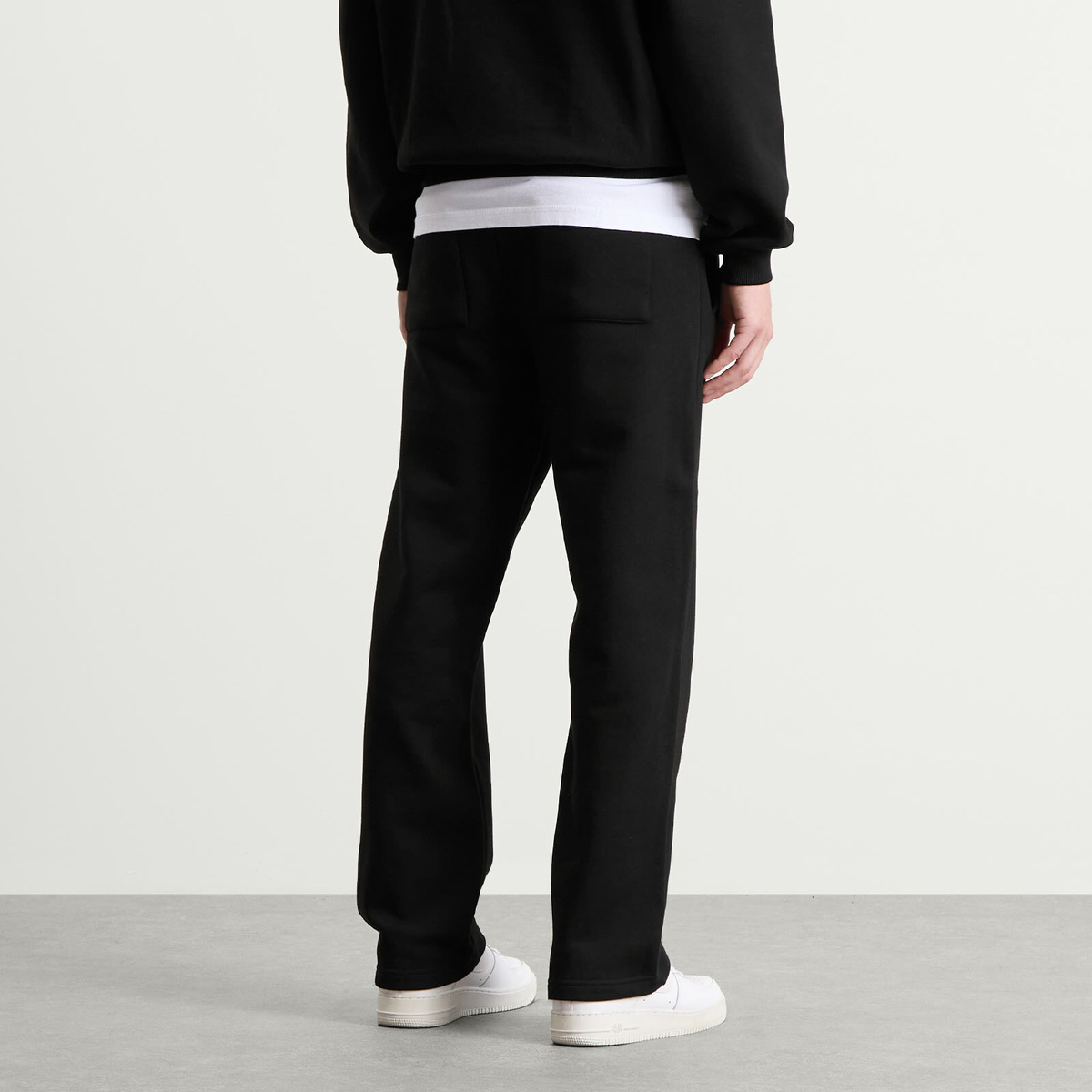 ANNIE HOOD Men's College Straight-Leg Joggers in Black/Black