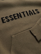 Fear of God Essentials - Logo-Intarsia Cotton-Blend Hoodie - Gray