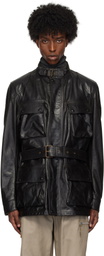 Belstaff Black Legacy Trailmaster Panther Leather Jacket