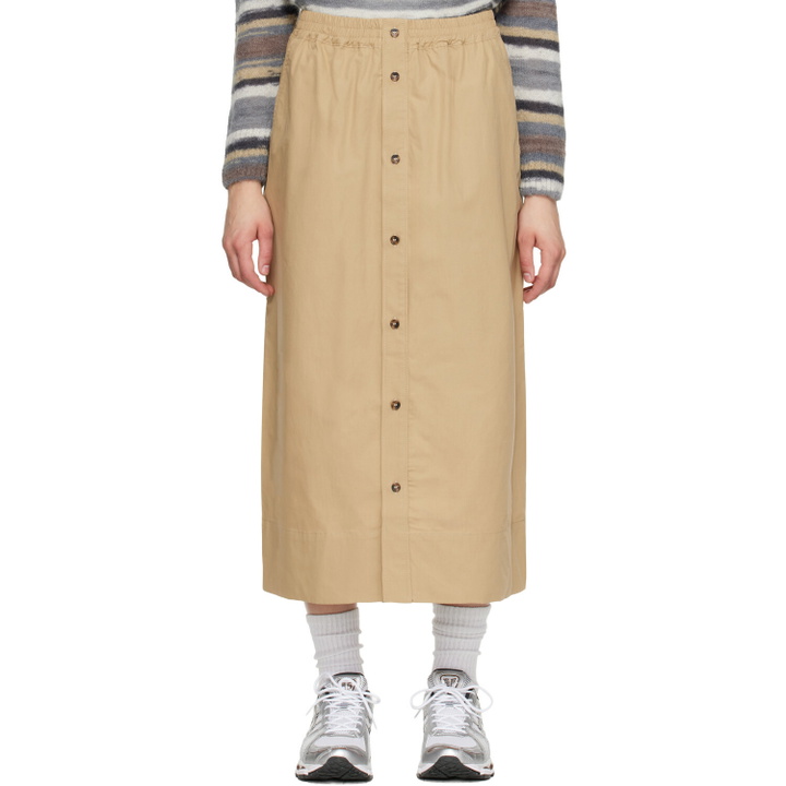 Photo: A.P.C. Beige Organic Cotton Midi Skirt