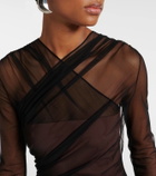Nensi Dojaka Renee draped tulle bodysuit