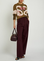 Chloe Flamingo and Logo-intarsia Wool Jumper Brown Other