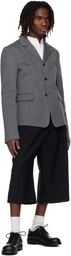 Rier Gray Notched Lapel Denim Blazer