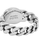 Alexander McQueen Men's Skull Chain Ring in Silver