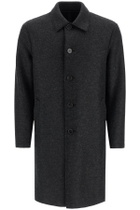 HARRIS WHARF LONDON single-breasted pressed wool coat Grey