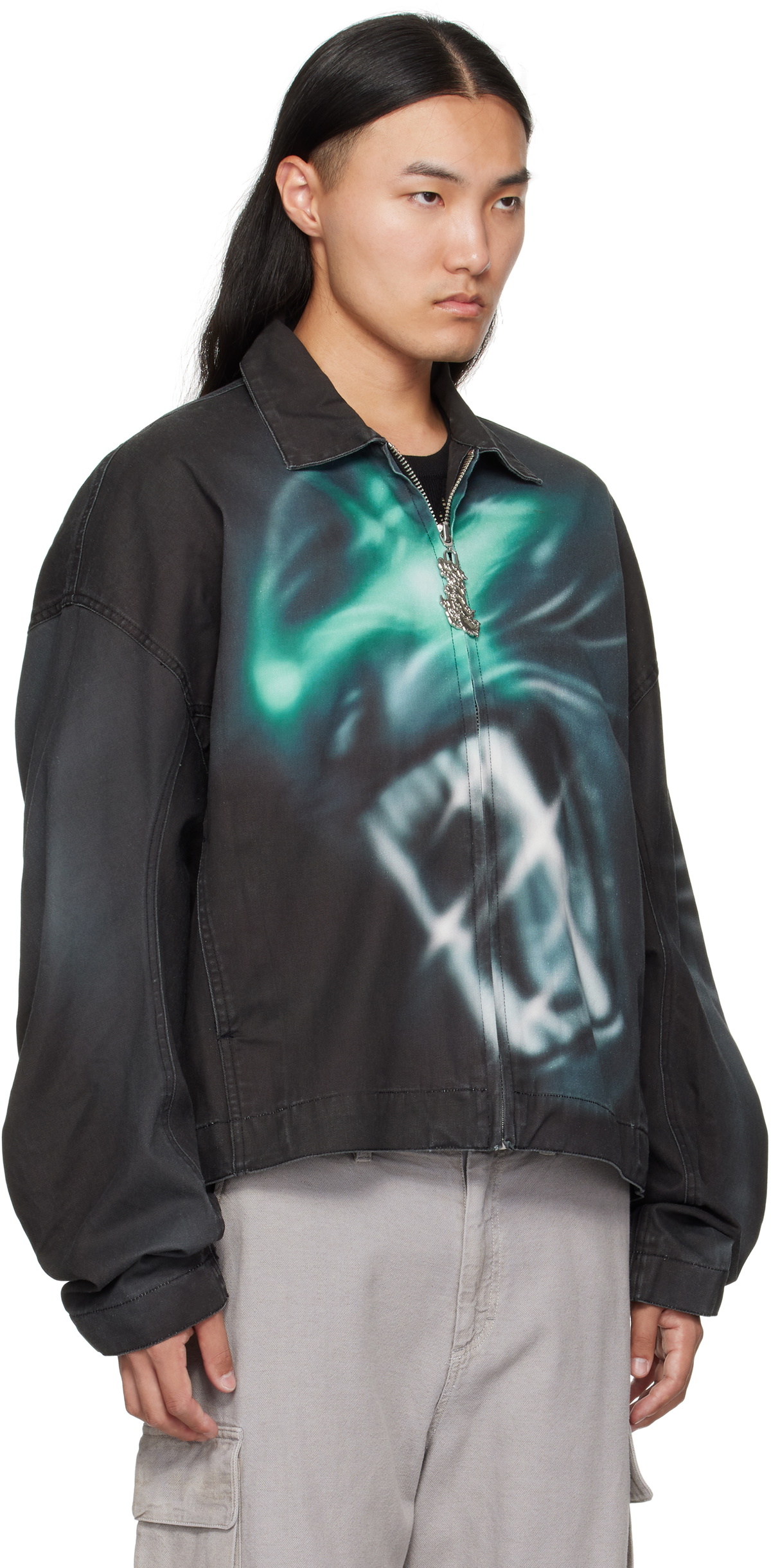 Gerrit Jacob Black Printed Denim Jacket
