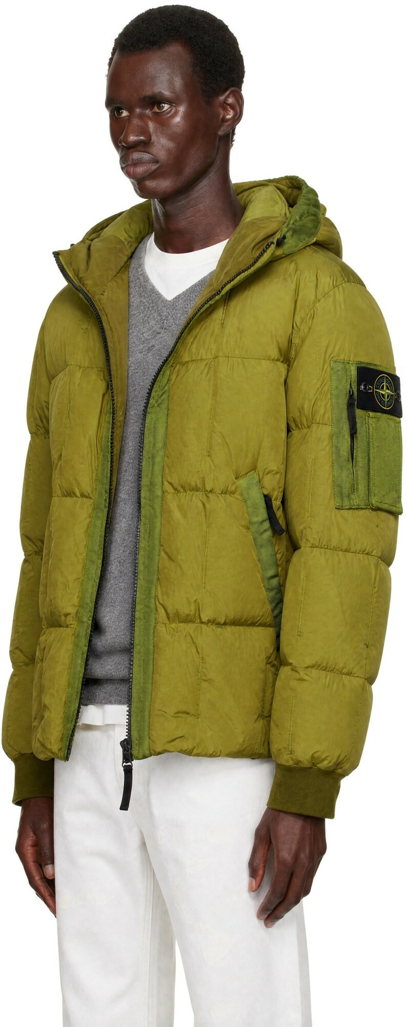 Stone Island Green 4100034 Crinkle Reps NY Down Jacket