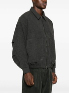 The Frankie Shop Grey Bouclé Bomber Jacket