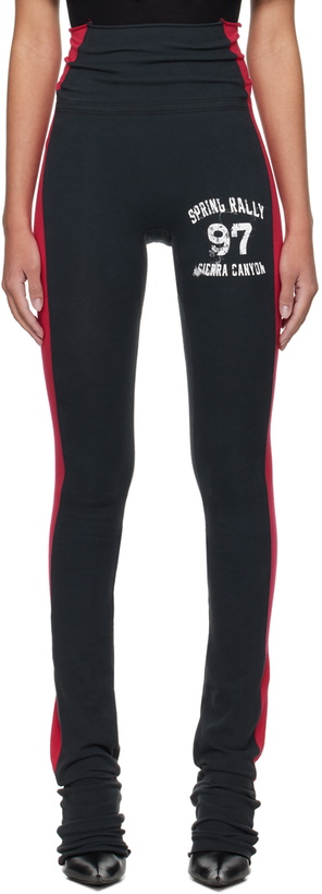 Photo: GREG ROSS Black & Red Side Stripe Leggings