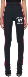 GREG ROSS Black & Red Side Stripe Leggings