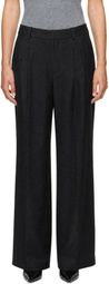 LISA YANG Black Silk Tailored Wide Leg Trousers