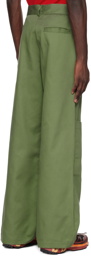 SPENCER BADU Green Paneled Cargo Pants