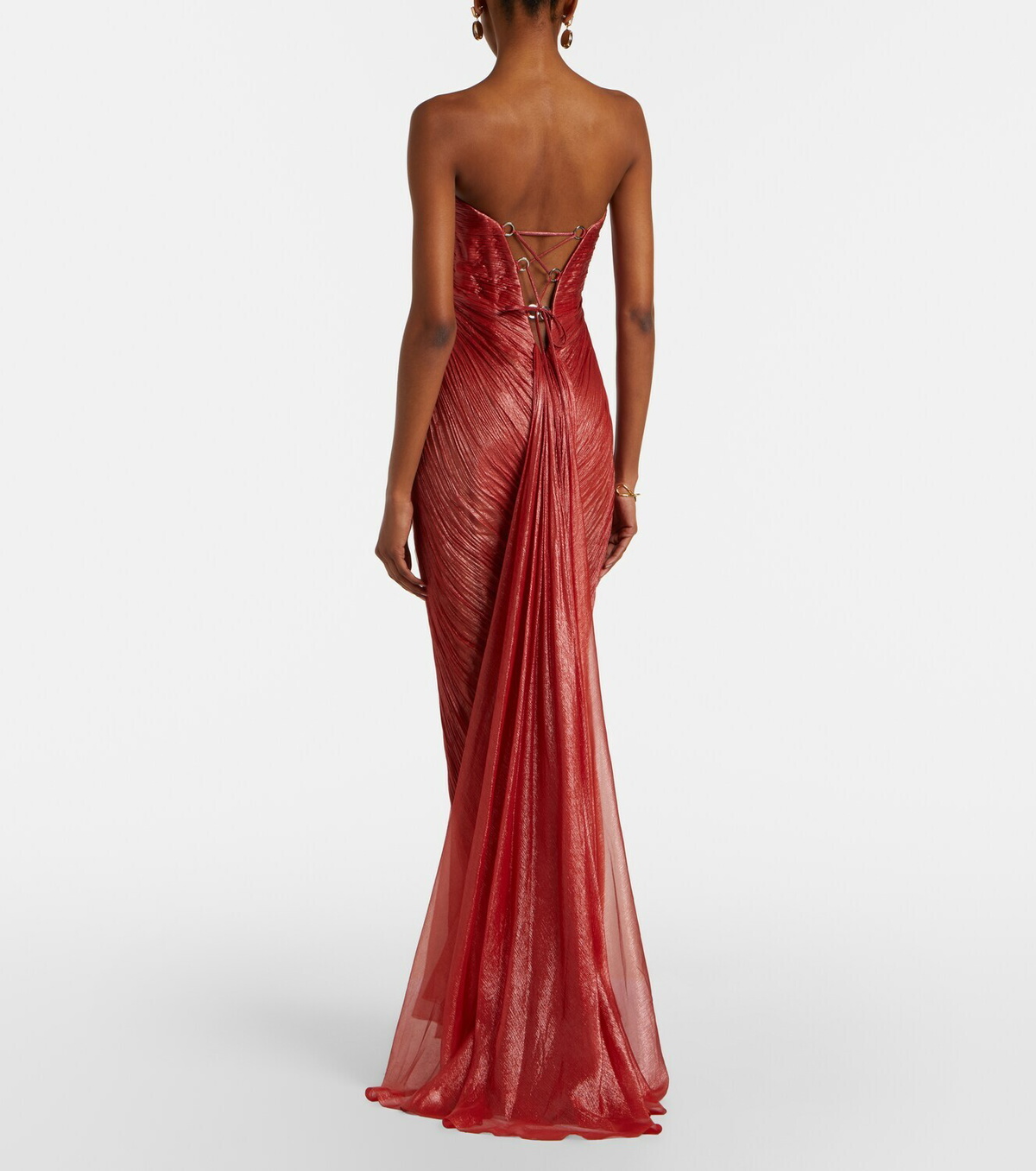 Maria Lucia Hohan Rachel draped silk muslin bustier gown