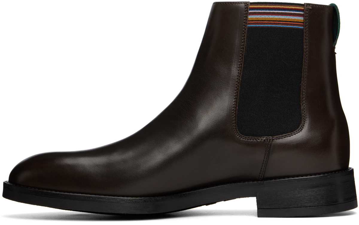 Paul Smith Brown Leather Lansing Signature Stripe Chelsea Boots