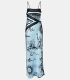 SIR Dreamwood scarf-detail silk maxi dress