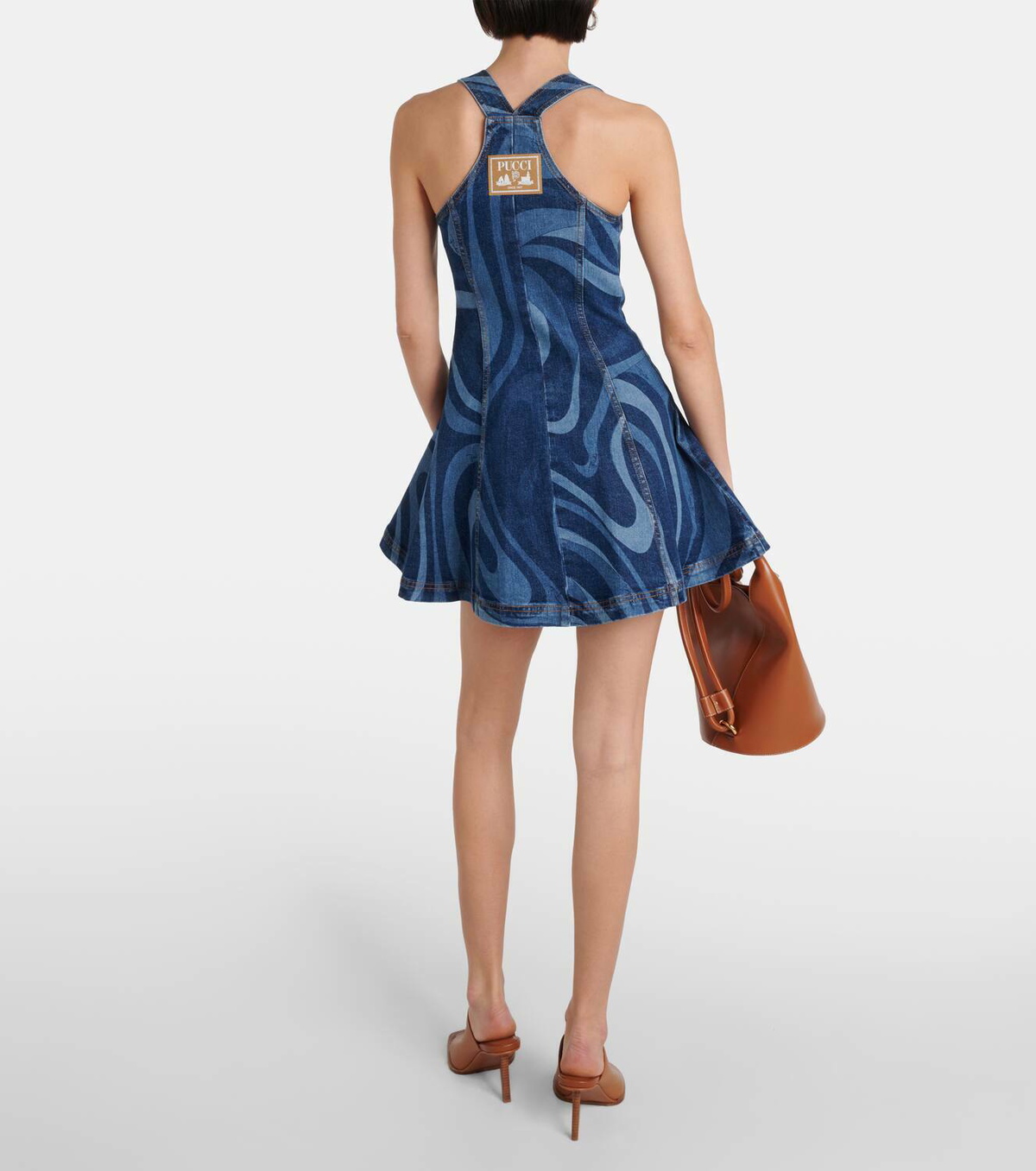 pucci denim dress Buy Pucci Blue Marmo-print Mini Dress in Denim For Women Online