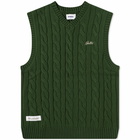 Butter Goods Men's Cable Knit Vest in Forest