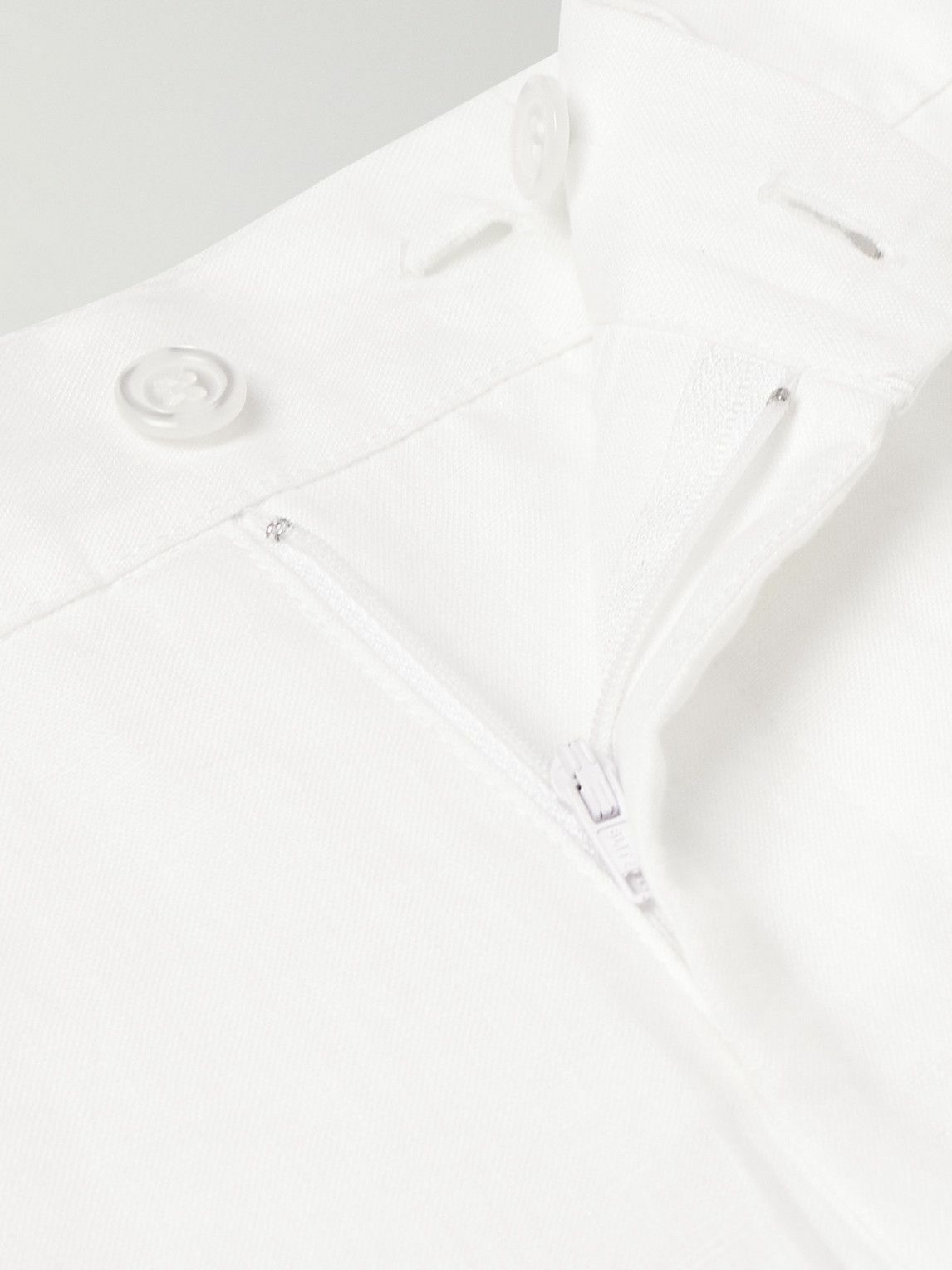 Loretta Caponi - Straight-Leg Linen Trousers - White