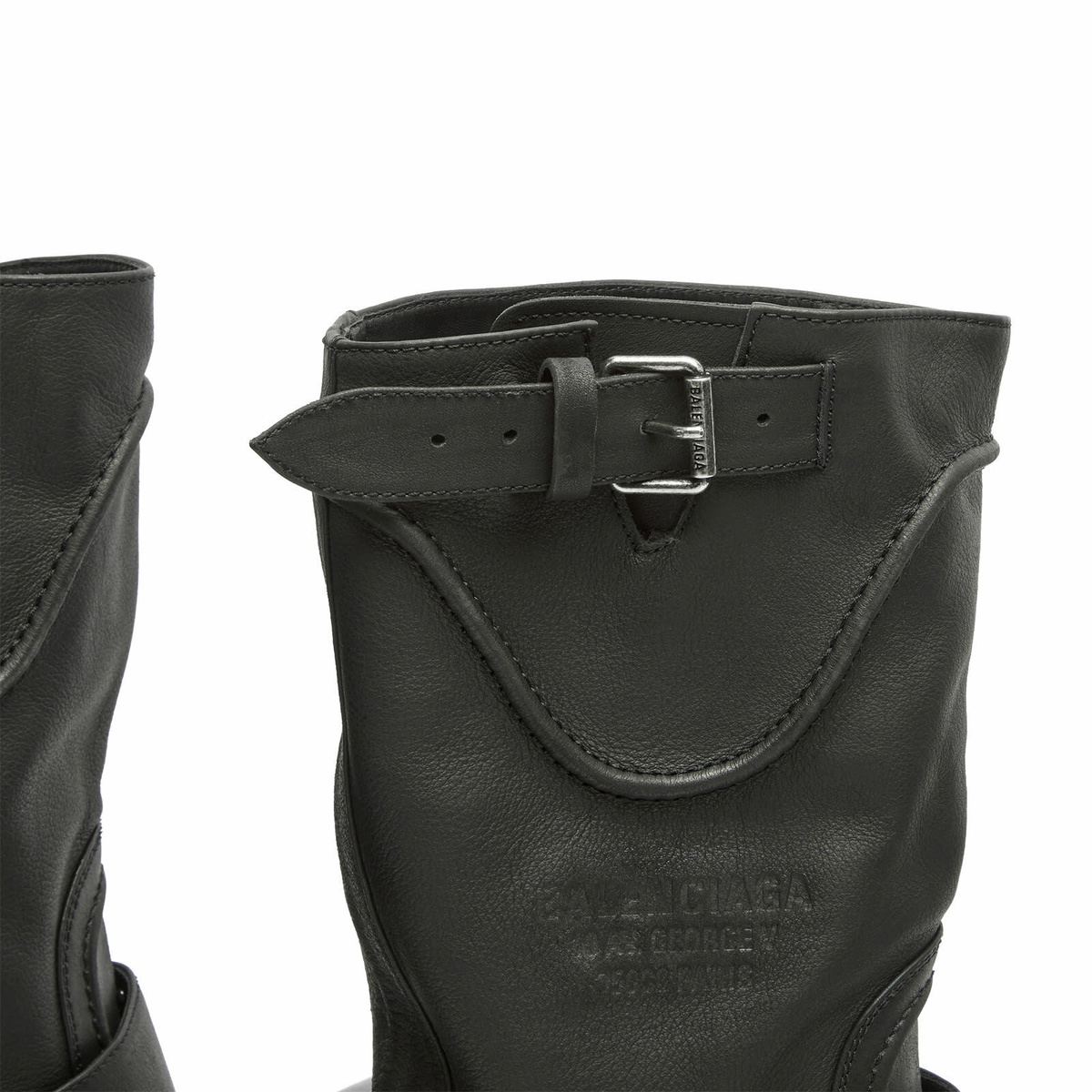 Balenciaga Men's Venom Leather Boots in Black/Silver