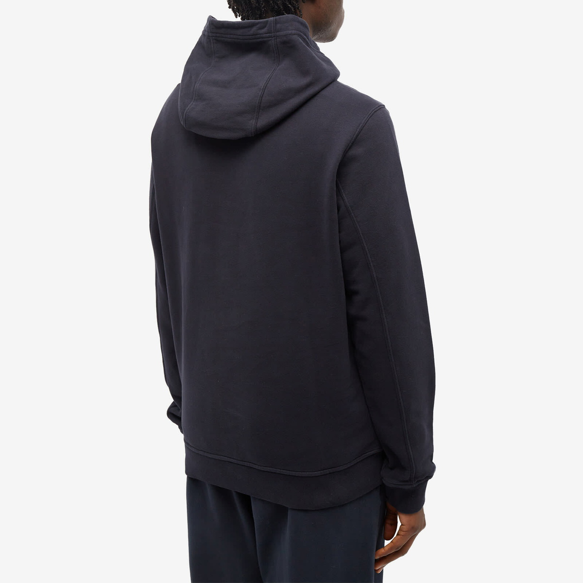 Stone Island Men's Snap Neck Popover Hoodie in Navy Blue Stone Island