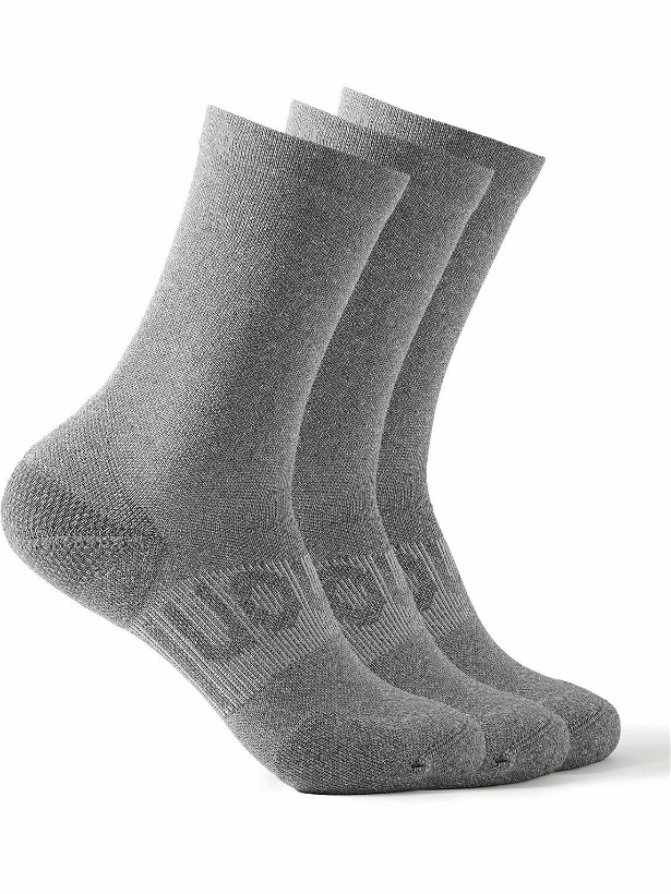 Photo: Lululemon - Three-Pack Power Stride PerformaHeel™ Socks - Gray