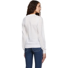 Chloe White Wool V-Neck Sweater