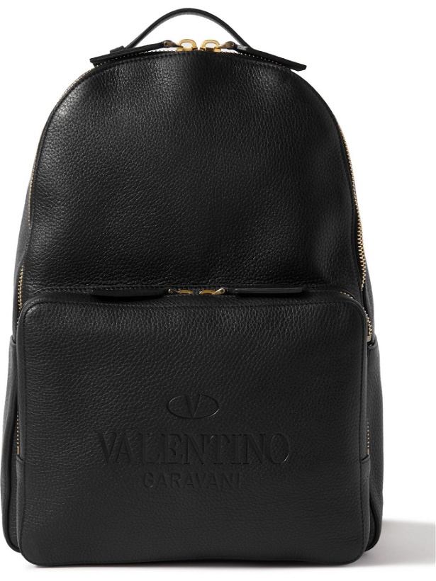 Photo: Valentino - Valentino Garavani Logo-Debossed Leather Backpack