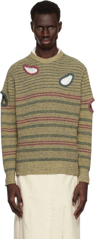 Photo: Toga Virilis Multicolor Hole Knit Sweater
