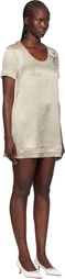 Marc Jacobs Beige Crushed Satin Minidress