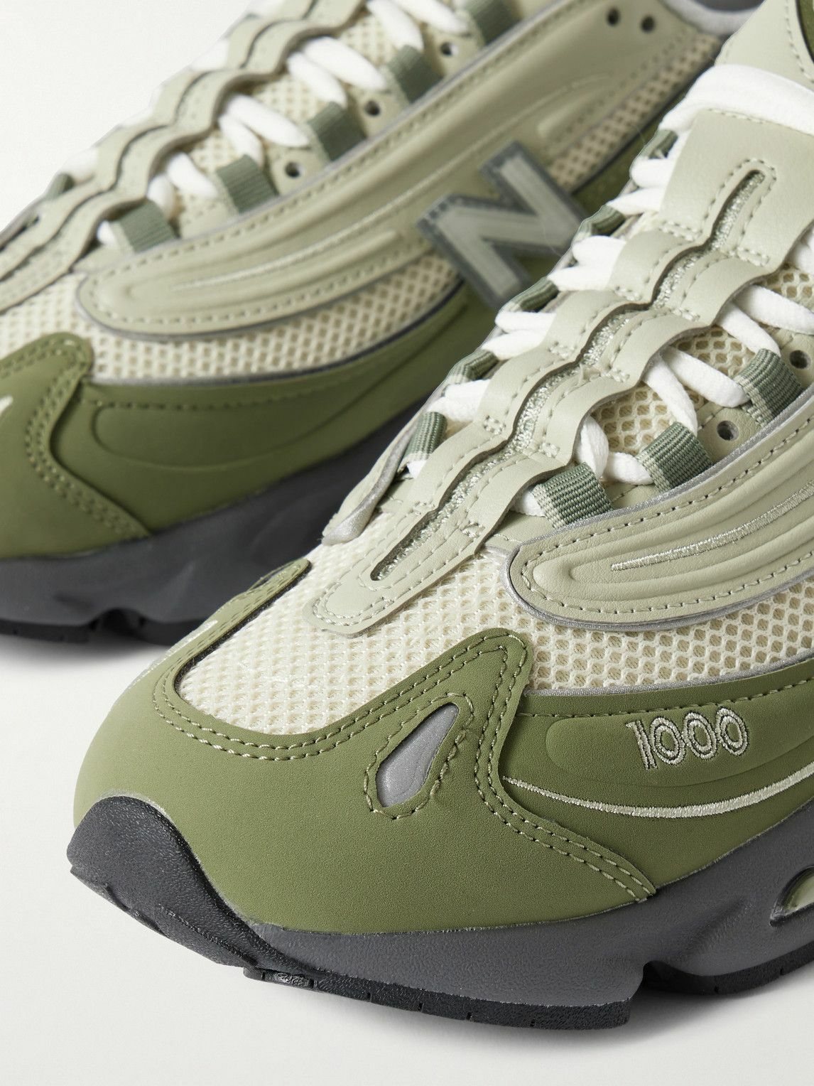 New Balance - M1000 Embroidered Panelled Mesh Sneakers - Green New