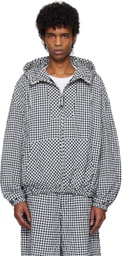 Marni Black & White Gingham Seersucker Hooded Jacket