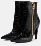 Tom Ford Croc-effect leather ankle boots
