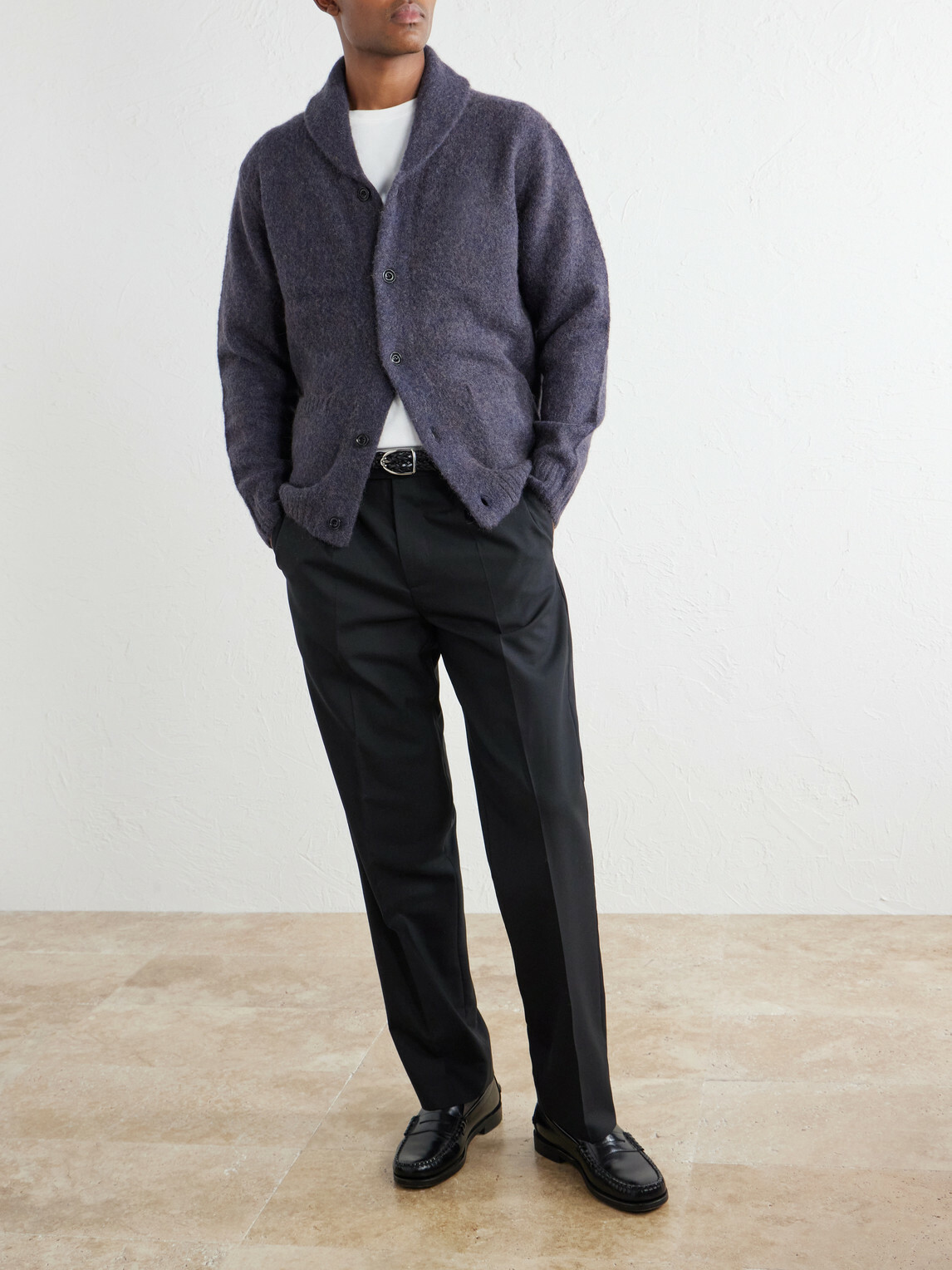 Hartford - Alpaca, Yak, and Wool-Blend Cardigan - Blue