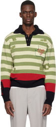 Andersson Bell Multicolor Stripe Damaged Polo